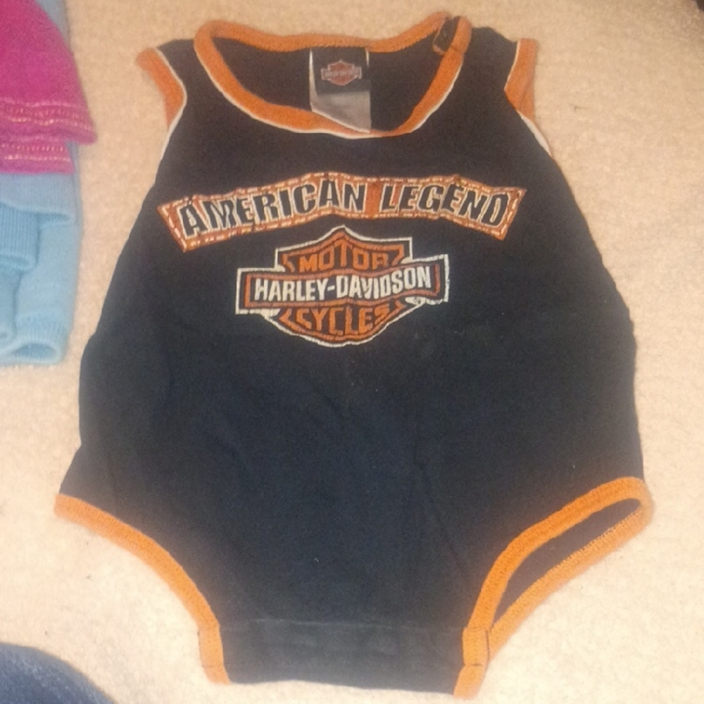 Harley-Davidson American Legend Black and Orange Onesie
